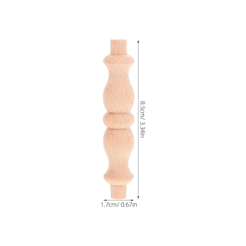 Unomor 10 Pack Unfinished Wood Spindles Solid Baluster Spindles for Crafts Staircase Indoor Furniture Wine Cabinet Fence Decoration 3.34 X 0.66 X 0.66 in