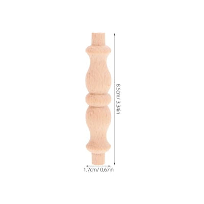 Unomor 10 Pack Unfinished Wood Spindles Solid Baluster Spindles for Crafts Staircase Indoor Furniture Wine Cabinet Fence Decoration 3.34 X 0.66 X 0.66 in