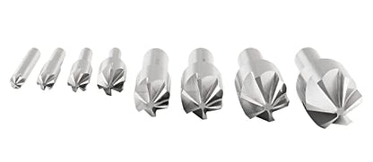 Accusize Industrial Tools 82 Degree 6 Flute H.S.S. Machine Countersink, 8 Pcs, Precision Ground, 0206-1018 - size: 82°