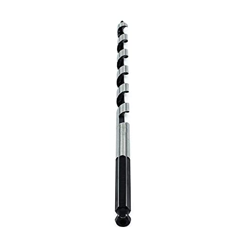 Benchmark Abrasives 3/8 Inch Auger Drill Bit for Woodworking, 5/16” Hex Shank Tool for Smooth, Clean Cuts Hole Carbon Steel Hole Cutter Drill Bit for Drilling on Soft & Hard Wood, MDF, Plywood - size: 3/8 in