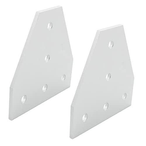 4 PCS Joint Plate, Surface Anodic Oxidation Silver T Shape Corner Bracket, 5 Hole Outside Joining Plate for 3030 Series Aluminum Profile 3D Printer Frame - size: 3030T