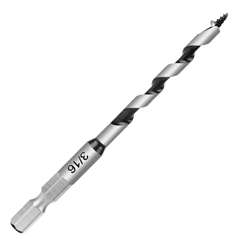 3/16 Inch x 4 Inch Long Ship Auger Drill Bit Set for Wood - size: 3/16"x4"