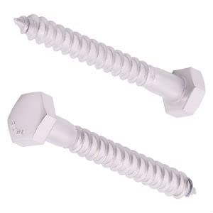 5/16 x 3-1/2" (10 pcs) Hex Lag Screws Bolts, 304 Stainless Steel 18/8, Hexagon Head Wood Screws for Heavy Duty Applications Like Deck Fence Floor - size: 5/16 x 3-1/2