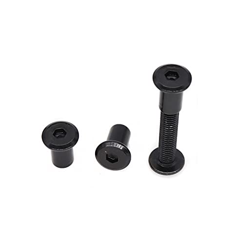 10-Pack Black M8 30mm Countersunk Rivet Socket Cap Connecting Bolts Cap Nuts Assortment Kit for Furniture Connecting - size: M8 x 30mm 10-Pack