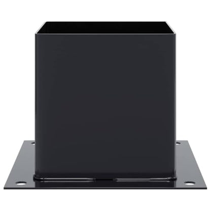 Post Bases 12 Pack 5.55x5.55 Inch Square Column Support Bracket, Anthracite Powder-Coated Steel Heavy Duty Fence Deck Railing Base - size: 141 x 141 mm & 12