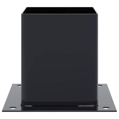 Post Bases 12 Pack 4.76x4.76 Inch Square Deck Support Anchors, Powder-Coated Steel Column Brackets for Pergola, Fence, Porch, and Mailbox Posts, Anthracite - size: 121 x 121 mm & 12