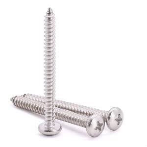 #14 x 2 Phillips Pan Head Sheet Metal Screws 304 Stainless Steel 20Pcs - size: #14 x 2