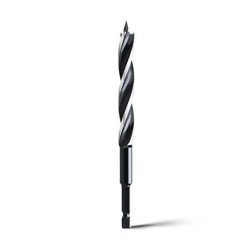 1/2" x 6" Auger Drill Bit for Soft and Hard Wood,1/4" Hex Shank - size: 1/2 in, style: 6"