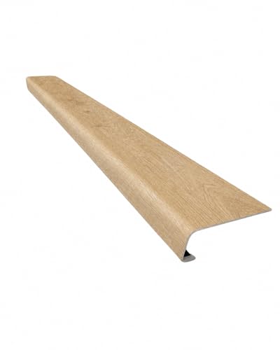 Luxury Vinyl Plank Flush Stair Nose Kit – Tread + Riser Combo (French Oak) - color: French Oak