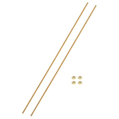 uxcell 2 Sets Brass Fully Threaded Rod, M2.5x0.45mm Pitch Right Hand Threads Studs with Solid Brass Hex Nuts, 250mm/10 Long Threaded Screw Rods Fasteners for Anchors Bolts Hangers Clamps - size: M2.5x0.45mmx250mm