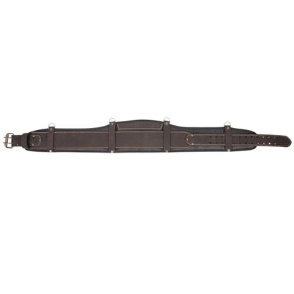 FESA Padded Leather Tool Belt with Back Support Have D-rings for Suspenders - color: Brown