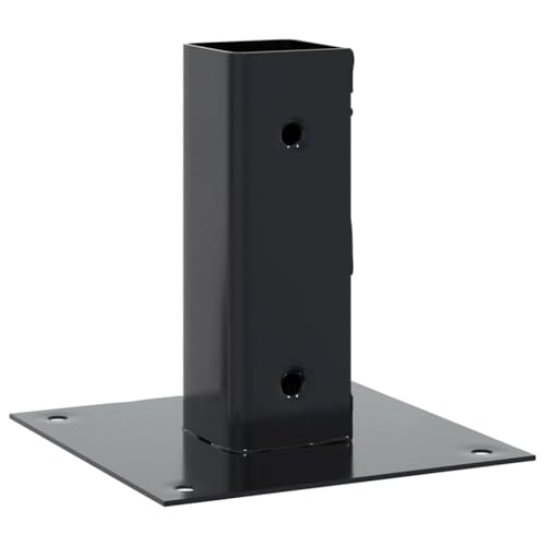 2x2 Steel Post Base Square Brackets for Deck Rails, 4 Pack - color: Anthracite, size: 2.01 x 2.01" (L x W)