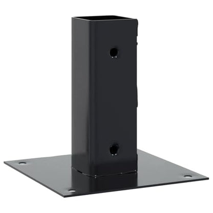 2x2 Steel Post Base Square Brackets for Deck Rails, 4 Pack - color: Anthracite, size: 2.01 x 2.01" (L x W)