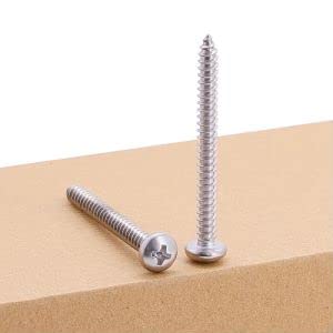 #14 x 1-3/4" Phillips Pan Head Sheet Metal Screws 304 Stainless Steel 20Pcs - size: #14 x 1-3/4