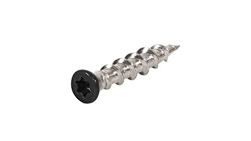 DeckWise #8x1 Black 316 SS Trim-Head Deck Screws, 50 Sq Ft (100pk) - size: 1.0"