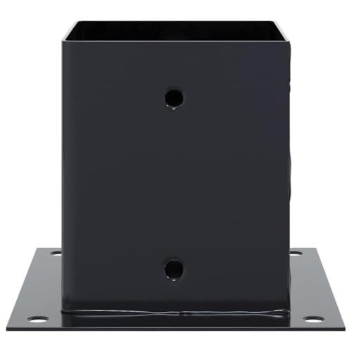 4.76x4.76 Inch Square Post Bases Powder Coated Steel 4 Pack - color: Anthracite, size: 4.76 x 4.76" (L x W)
