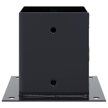 4.76x4.76 Inch Square Post Bases Powder Coated Steel 4 Pack - color: Anthracite, size: 4.76 x 4.76" (L x W)