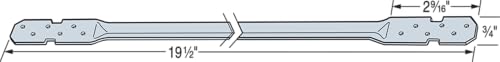 Simpson Strong-Tie LTB20 LTB 19-1/2 in. 22-Gauge Galvanized Tension Bridging