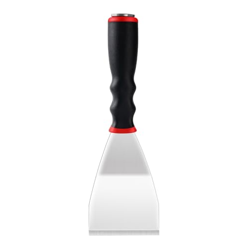 Mister Rui 3 Inch Metal Scraper, Bent Heavy Duty Curved Paint Scraper Tool