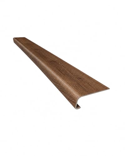 Luxury Vinyl Plank Flush Stair Nose Kit – Tread + Riser Combo (Pecan) - color: Pecan