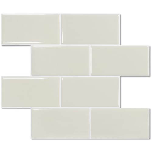 STICKGOO 10-Sheet Subway Tile Peel and Stick Backsplash, Self Adhesive Vinyl Wall Tiles, Stick on Backsplash for Kitchen and Bathroom(Thicker Design) - color: Light Coffee