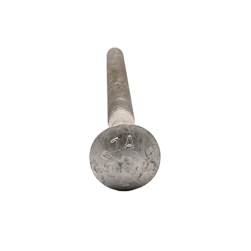 1/2" x 8" (25 Pack) Galvanized Carriage Bolt Kit Grade 307A Includes 1/2" USS Flat Washers (25 pcs) and 1/2"-13 Hex Nuts (25 pcs), Hot Dip Galvanized for Exterior Use by - Fastener Depot