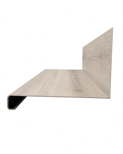 Luxury Vinyl Plank Flush Stair Nose Kit – Tread + Riser Combo (Ash Gray) - color: Ash Gray