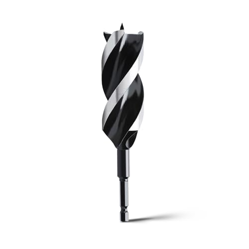 1-1/4" x 6" Auger Drill Bit for Soft and Hard Wood,Hex Shank - size: 1-1/4", style: 6"