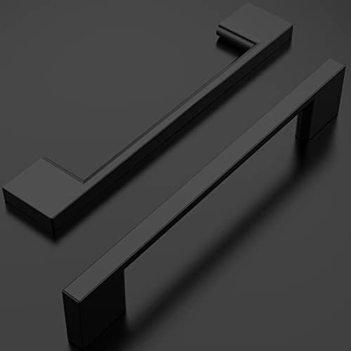 Amerdeco 10 Pack Matte Black Cabinet Pulls 5" - color: Matte Black, size: 5" hole center