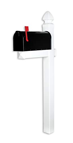 4Ever Products Richmond White Vinyl No-Dig Mailbox Post System with Stake - size: Standard