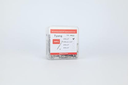 304 Stainless Steel Deck Screws #10 * 2", 100 Pieces, Silver