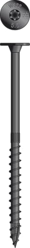 Simpson Strong-Tie SDWS22512DBB-R50 Outdoor Accents Structural Wood Screws‚ 0.220 Inch. x 5-1/2 Inch, Double Barrier Coating, Low Profile Head, Sawtooth Point Black (Pack of 50)