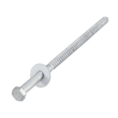 1/2" x 10" Lag Bolts (25 PCS) Lag Screws for Wood, Hot Dip Galvanized, Heavy Duty Hex Head with Washers - size: 1/2" x 10"