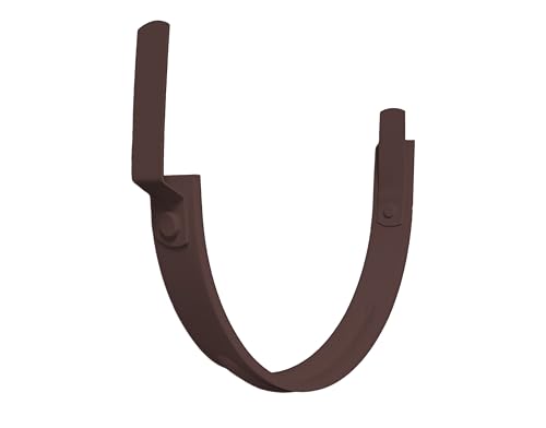 8" Halfround Gutter Hanger - Aluminum - Powder Coated to Match Gutter Coil Color - Works on Straight and Slanted Fascia (8" Halfround) (Royal Brown, 8 inch) - color: Royal Brown