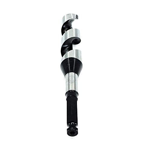 Benchmark Abrasives 1-1/8 Inch Auger Drill Bit for Woodworking,7/16” Hex Shank Tool for Smooth, Clean Cuts Hole Carbon Steel Hole Cutter Drill Bit for Drilling on Soft & Hard Wood, MDF, Plywood - size: 1-1/8"