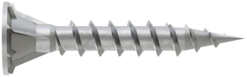 Simpson Strong-Tie CB3BLG114S Fiber-Cement Board Screw (Collated) - #10 x 1-1/4 in., #3 Square Drive (Undersized), Ribbed Wafer Head, Coarse Threads, Type 17 Point (1500-Qty)