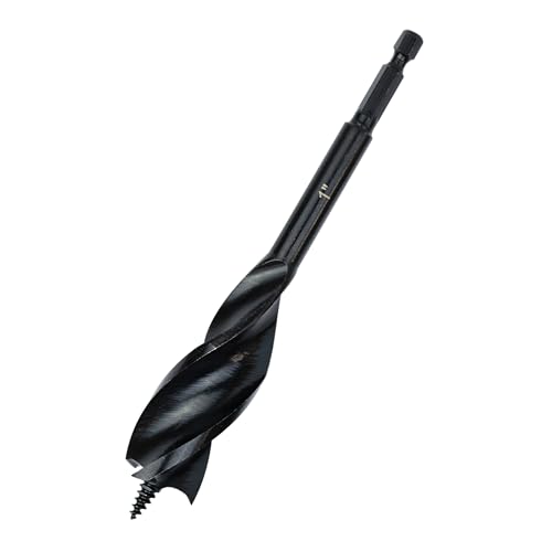 Greycore Tools 1 Inch x 6 Inch 3-Flute Auger Bit, Wood Drill Bit for Hard and Soft Wood, 1/4” Quick Change Shank, Woodworking Auger Bits (1” x 6” Auger) - size: 1" x 6", style: 6 Inch