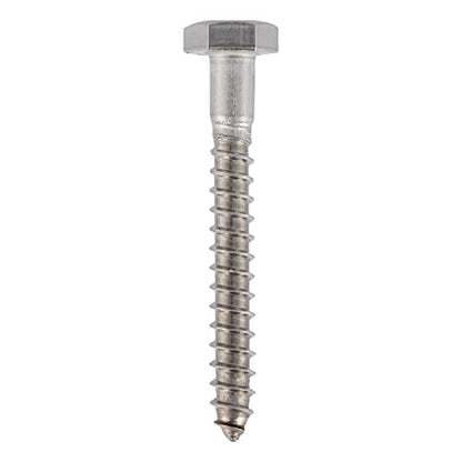 1/4 x 2 Stainless Lag Bolt (25-Pack) 18-8 Stainless Steel, Heavy Duty Hex Wood Lag Screw, ASME B18.2.1 Commercial/Industrial Grade by Makers Bolt - size: 1/4 x 2 (25 pack)