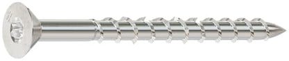 Simpson Strong-Tie T07225WPP Deck-Drive DWP Wood SS Screw - #7 x 2-1/4 in. T-15, Trim Head, Type 305 Stainless Steel, Box Thread Design Reduces Torque (350-Qty)