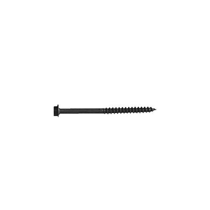 Ozco 51709 8x8 Elevated Post Base Kit with 25 1/4" x3-3/4 OWT Timber Screws, Black Galvanized Steel