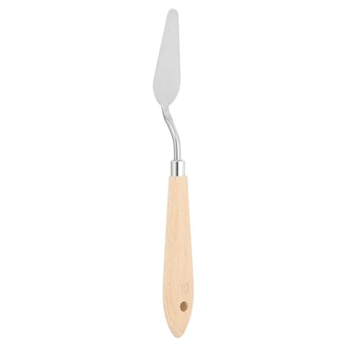 PATIKIL Art Spatula, No.10 20mm Stainless Steel Flexible Palette Knife Painting Knife Painting Spatula Oil Painting Mixing Scraper with Wood Handle for Canvas Acrylic Painting, Brown - style: No.10