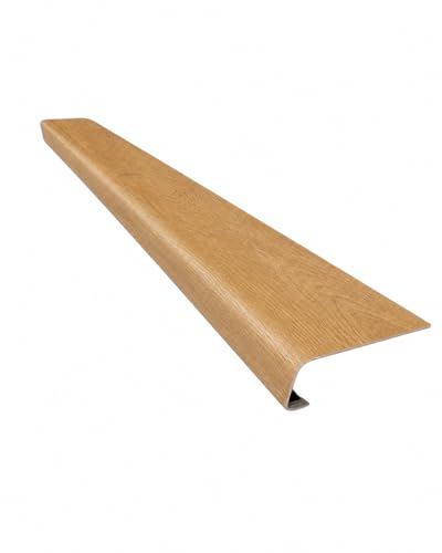 Luxury Vinyl Plank Flush Stair Nose Kit – Tread + Riser Combo (Light Oak) - color: Light Oak
