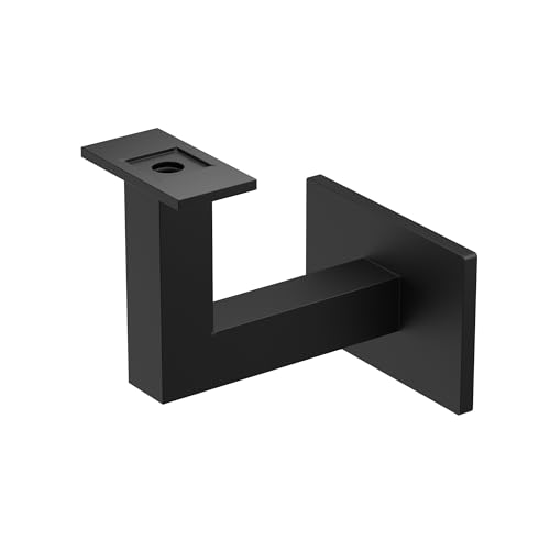 Stainless Steel Handrail Wall Bracket Square Slim by Inline Design (Matte Black Powder Coat) - color: Matte Black Powder Coat