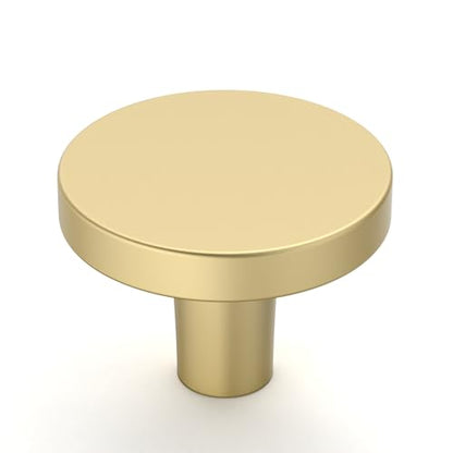 Amerdeco 10 Pack Brushed Gold Cabinet Knobs Single Hole Cabinet Pulls - color: Brushed Gold, size: Knobs