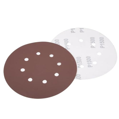 uxcell 10Pcs 7 Inch 8 Hole Hook and Loop Sanding Disc 1500 Grit Flocking Sandpaper Random Orbital Sander Paper - size: 1500 Grit