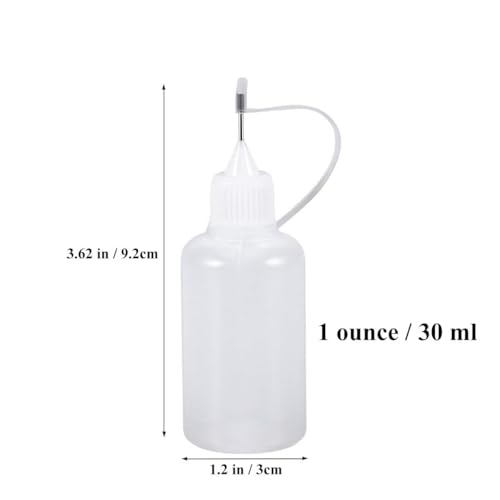 Onwon 10 Pieces Precision Needle Tip Glue Bottle Applicator 1 Ounce/ 30 ml Empty Applicator Glue Oiler Squeeze Bottle for Paper Quilling DIY Craft