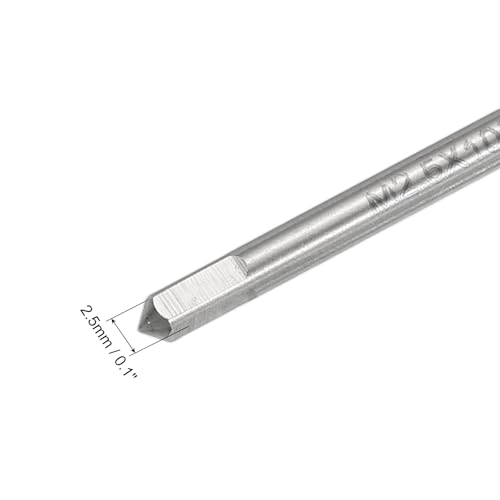 uxcell Metric Thread Tap M2.5 x 0.45 H2 100mm Extra Long Straight Flute - size: M2.5 x 0.45 x 100mm