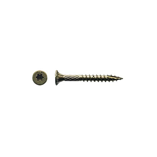 Big Timber 1BTX9112 Wood Screws 9x1-1/2 Inch T-25-Drive Bit Bronze Star Flat Head (140 Per Box)