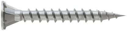 Simpson Strong-Tie CB3BLG158S Fiber-Cement Board Screw (Collated) - #10 x 1-5/8 in., #3 Square Drive (Undersized), Ribbed Wafer Head, Coarse Threads, Type 17 Point (1500-Qty)