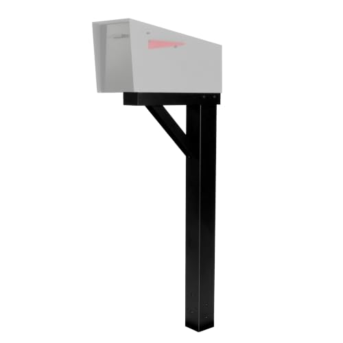 Ilyapa Mailbox Post Kit for Outside - 43x4x4 Sleeve, 2 Brackets - Black - color: Black